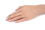 Micro Yellow & Orange Sapphire Leaf Ring