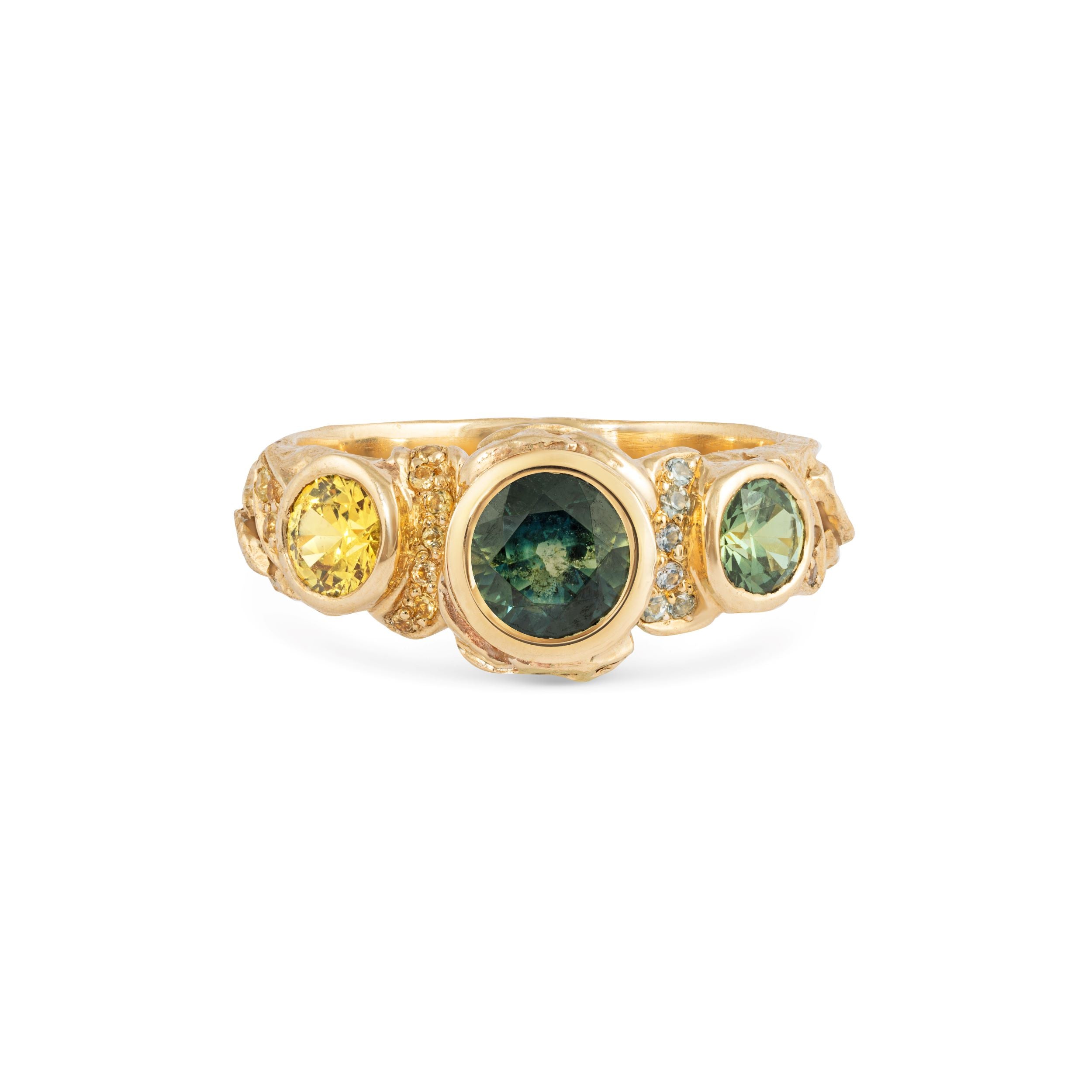 Tri Colour Australian Sapphire Ring
