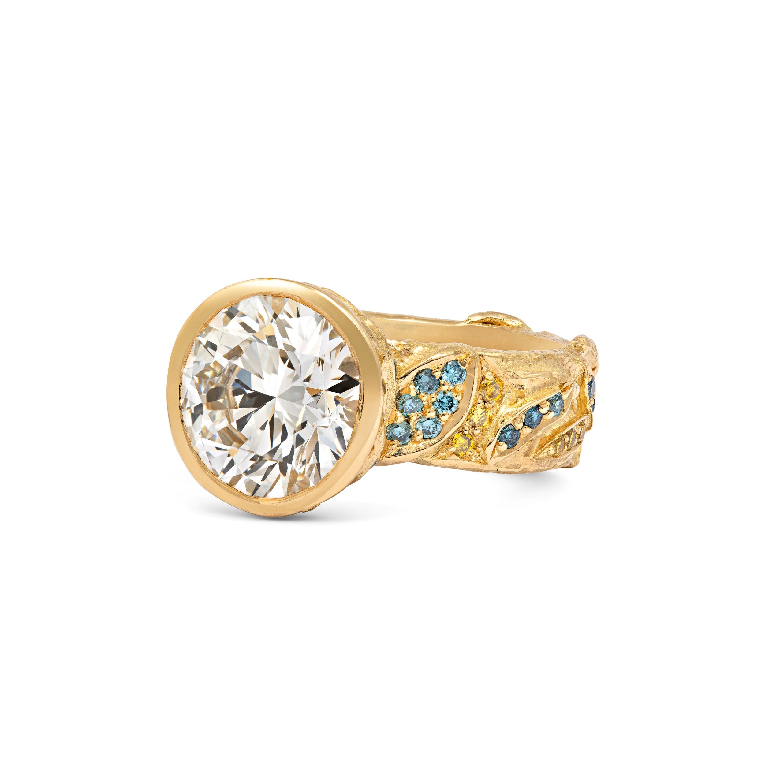 Diamond Leaf Engagement Ring