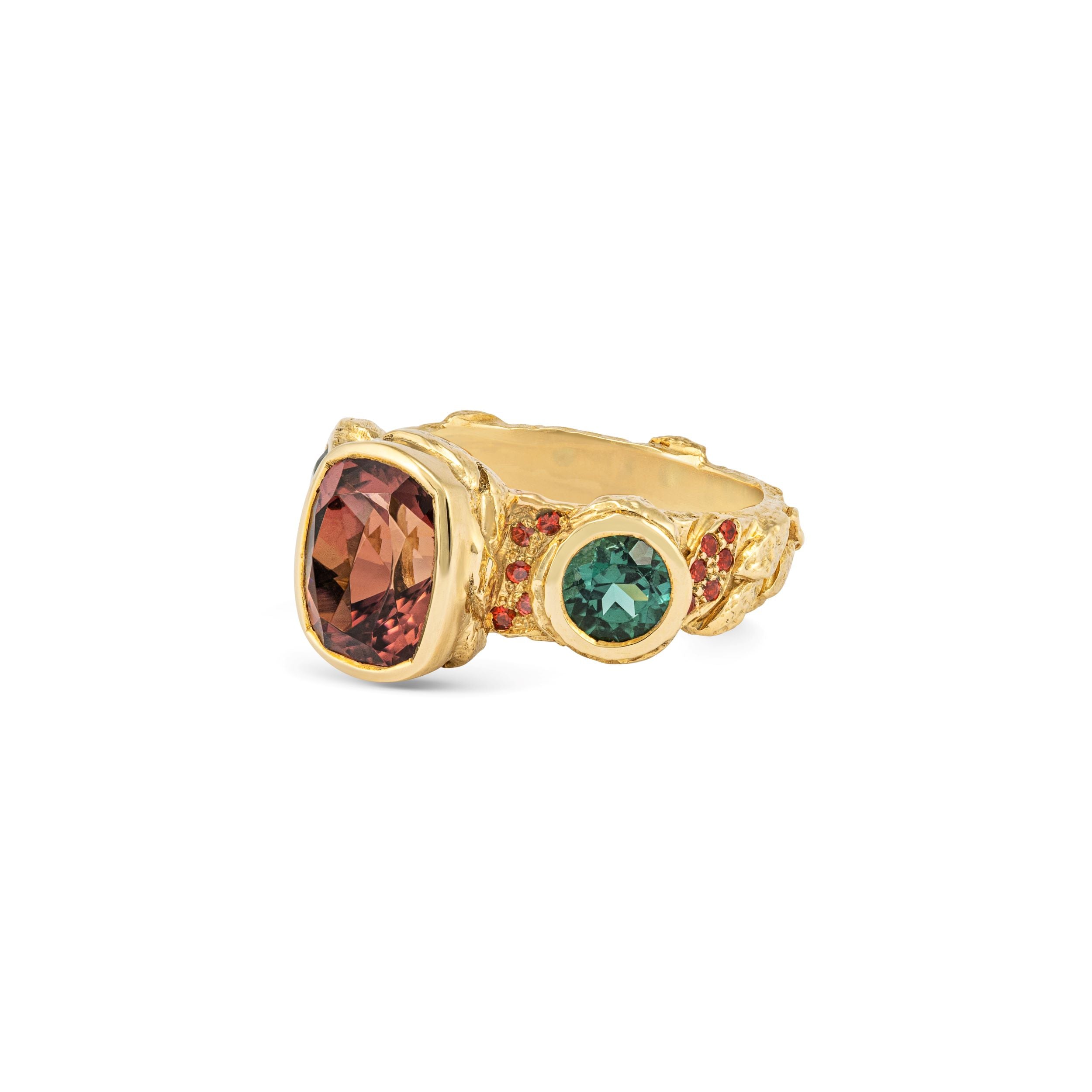 Tourmaline Three Stone Ring
