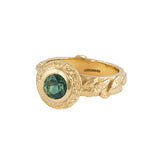 Australian Sapphire Golden Halo Ring