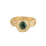 Australian Sapphire Golden Halo Ring
