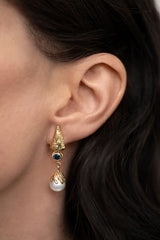 Lantern Sapphire & South Sea Pearl Earrings