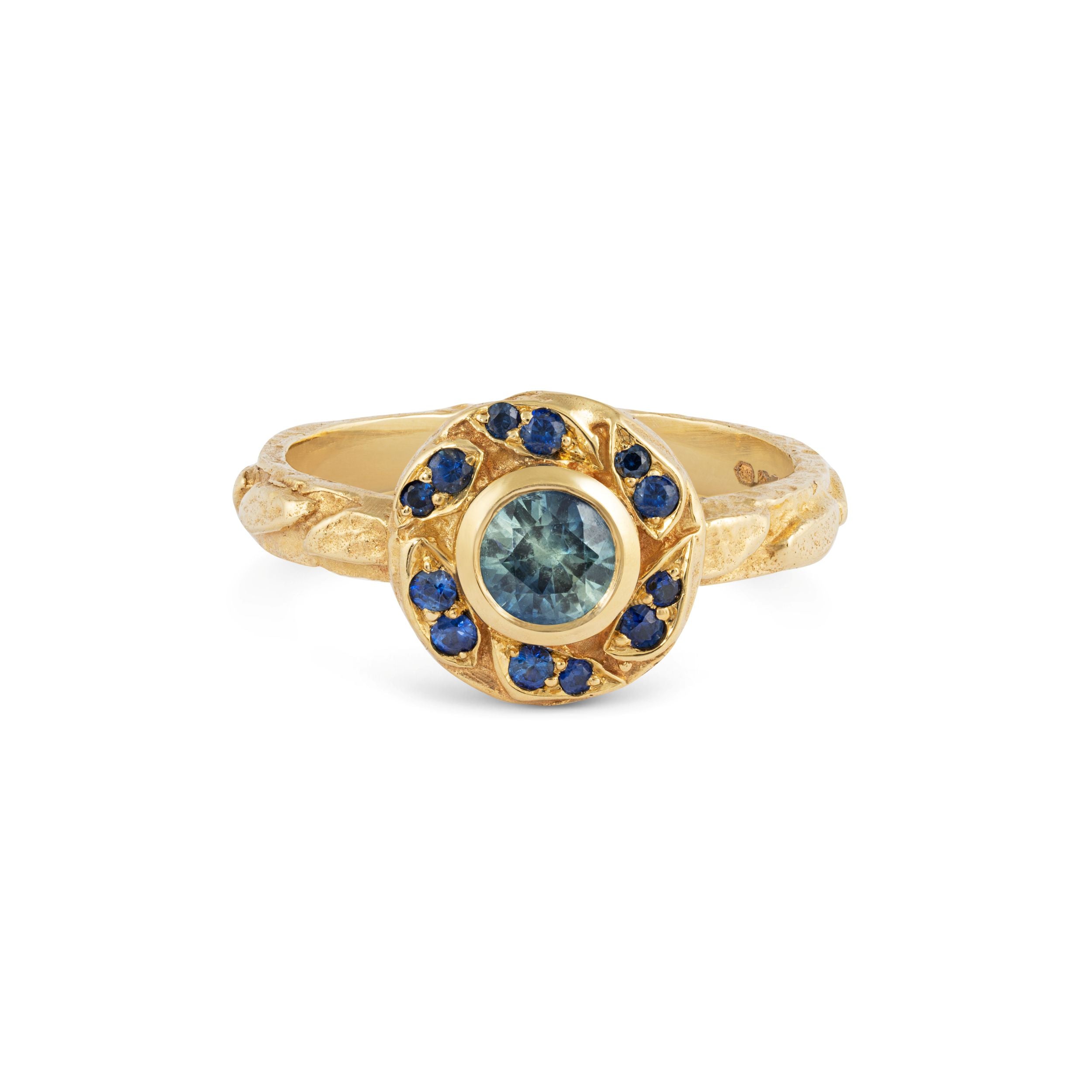 Micro Blue Leaf Sapphire Saturn Rising Ring – KAB Jewellery