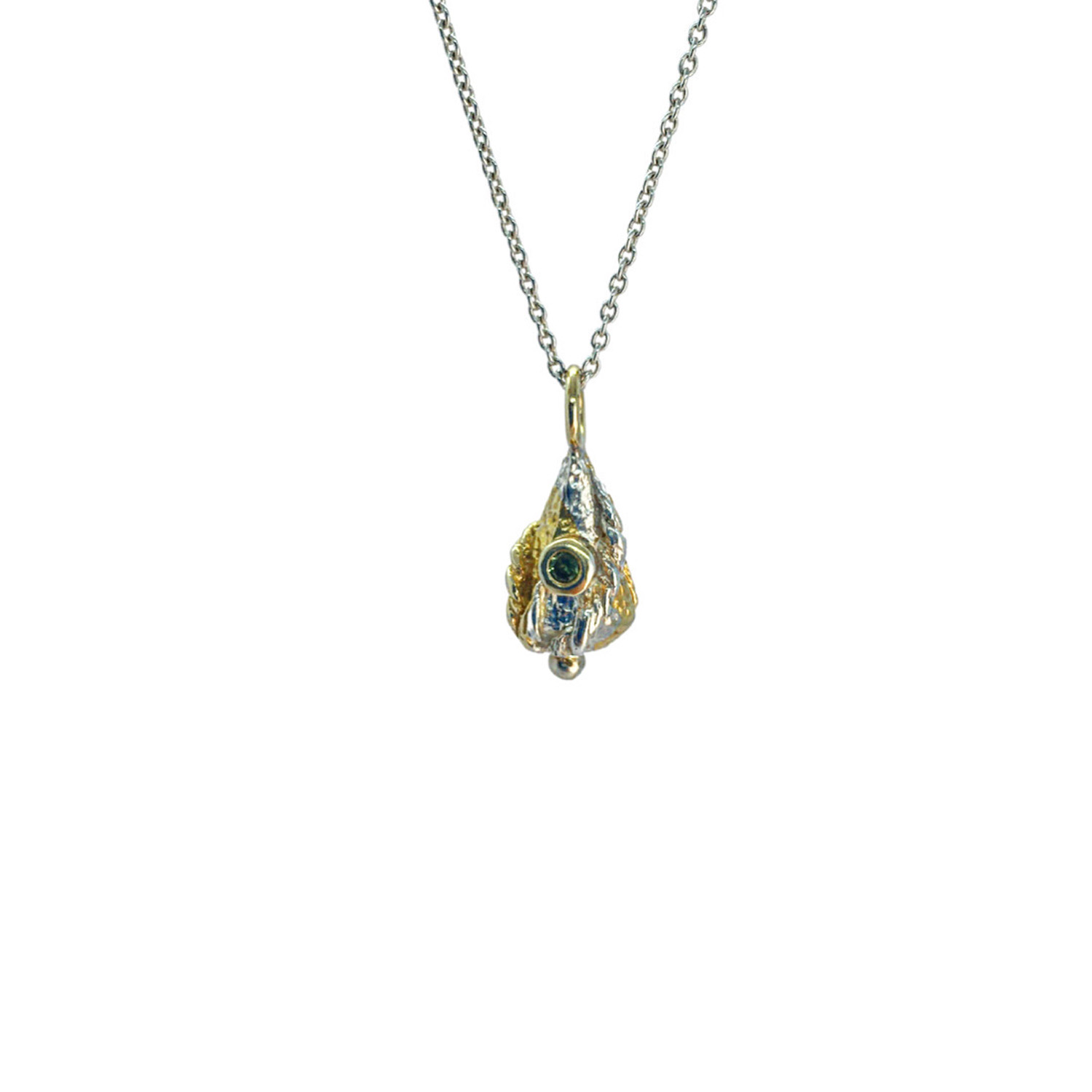 Lantern Gemstone Drop Pendant With Mottled Gold Plate