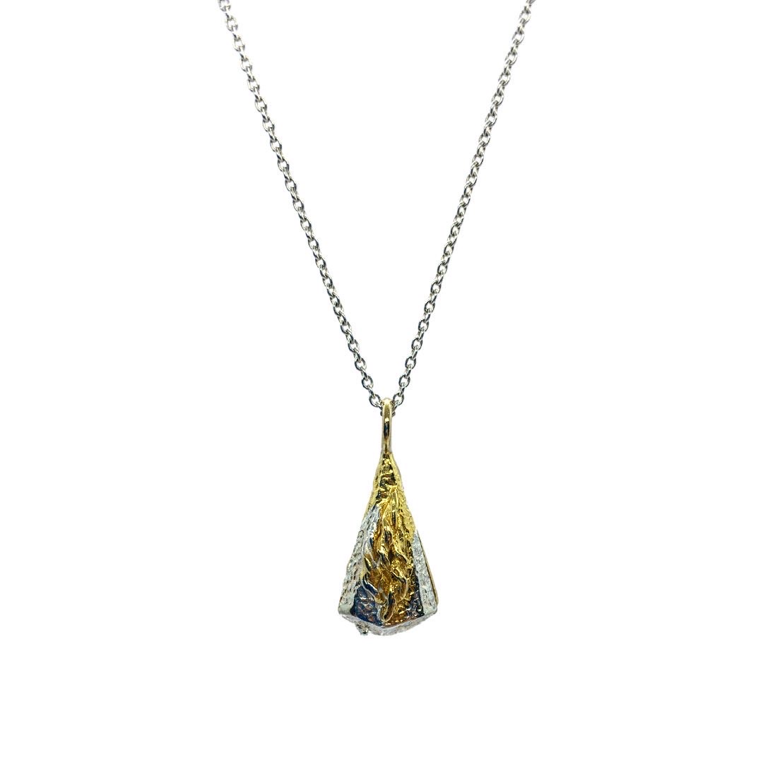Lantern Pendant With Mottled Gold Plated Highlights