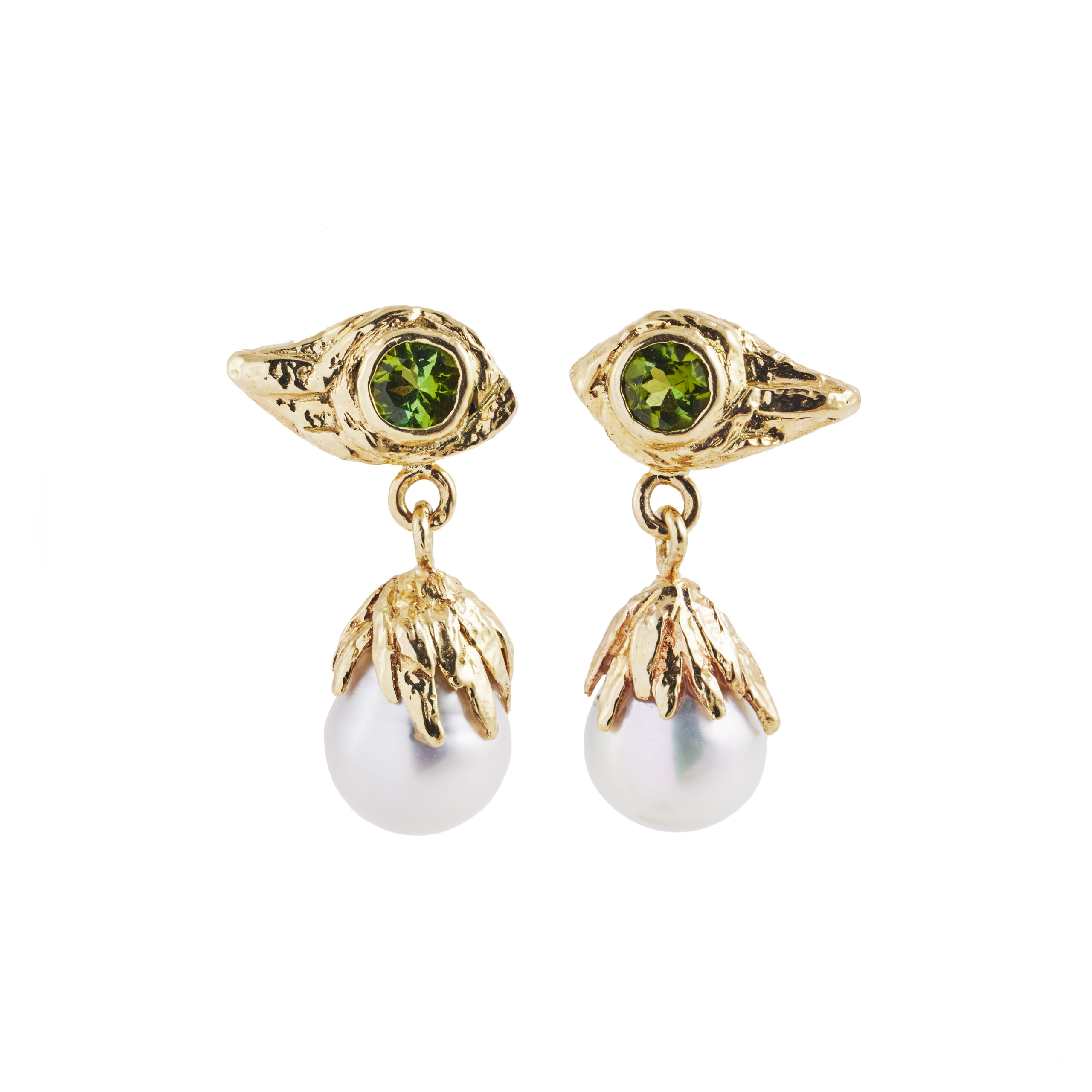 South Sea Pearl & Tourmaline Earrings