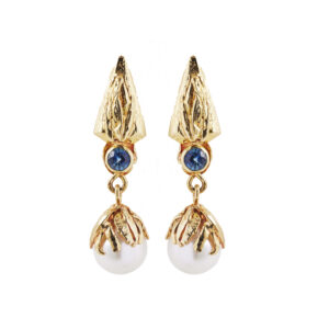 Lantern South Sea Pearl & Sapphire Earrings